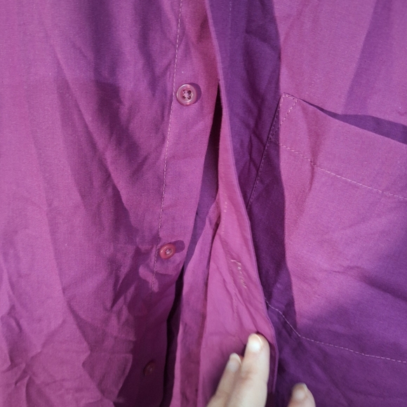 Omega Men's Dress Shirt in Rich Burgundy - Picture 3 of 5